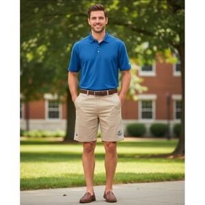 Russell Athletic Liberty Flames Khaki Men's XL 40 - 42 Embroidered Logo Shorts